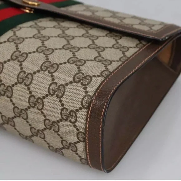 Gucci Large Ophidia Sherry Line Supreme GG Monogram Clutch - Picture 13 of 14